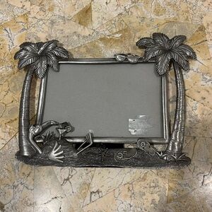 PEWTER PHOTO frame Tropical Island Theme 9” x 7”